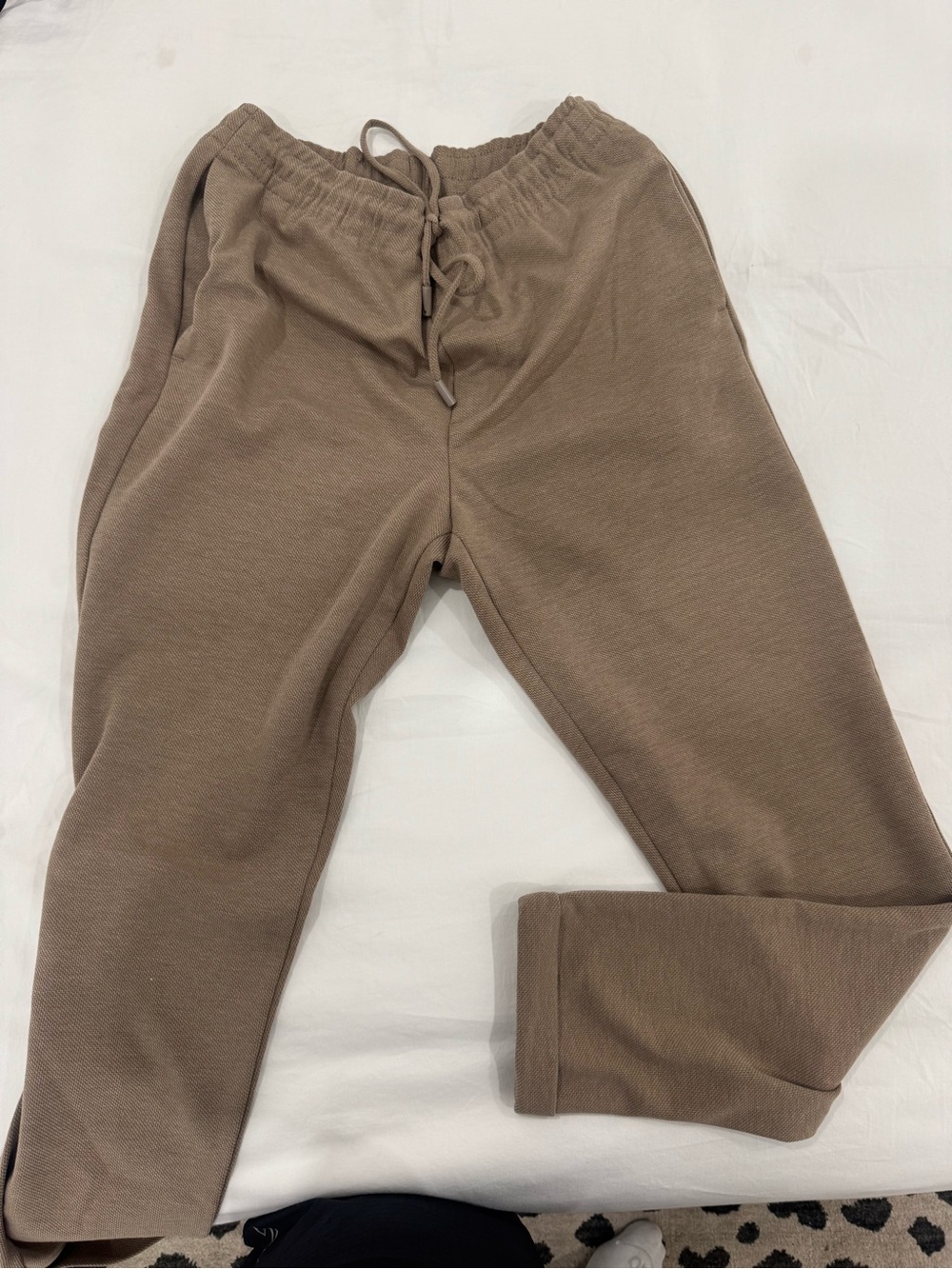 Zara Mens Taupe Drawstring Chino Jogger
